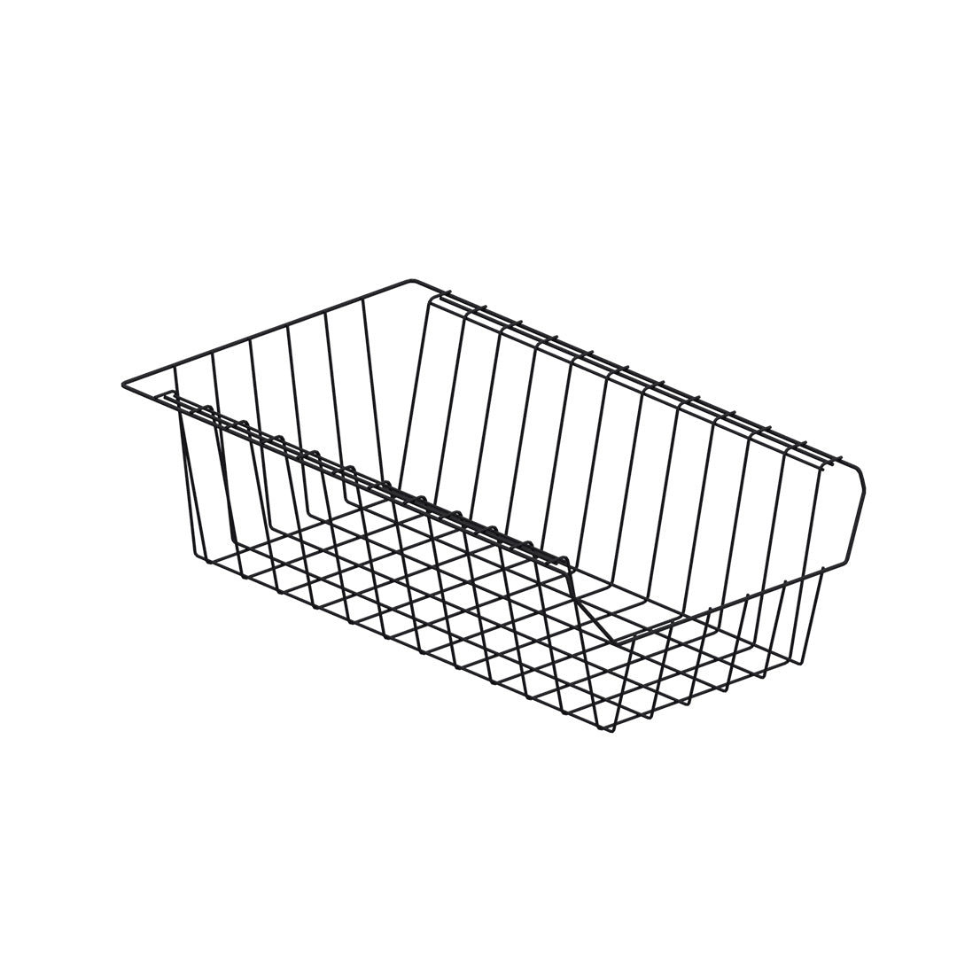 CANASTA COCINA DE 36X49X14CM  PINTADO NEGRO CARBONO