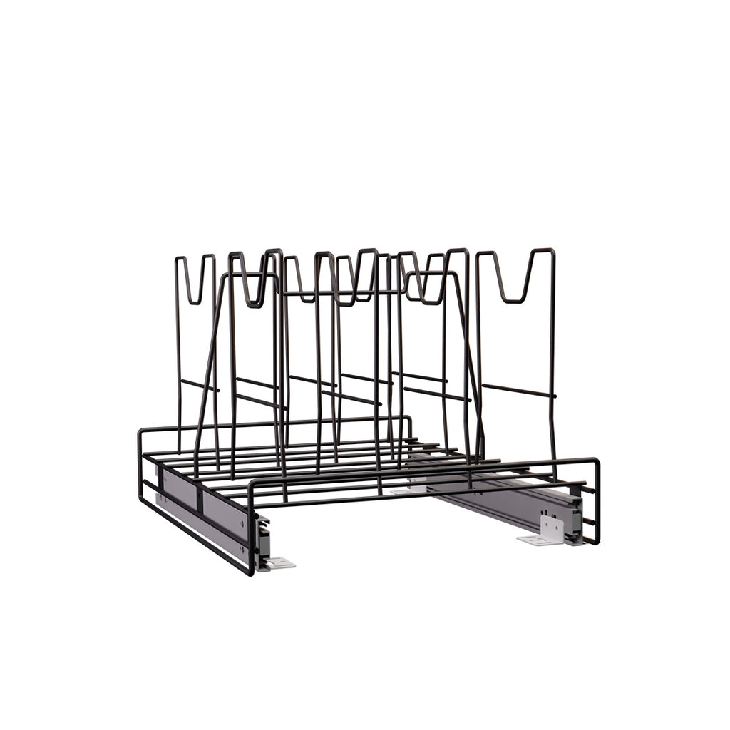 PORTA SARTENES RIEL A PISO PINTADO NEGRO CARBONO CIERRE LENTO