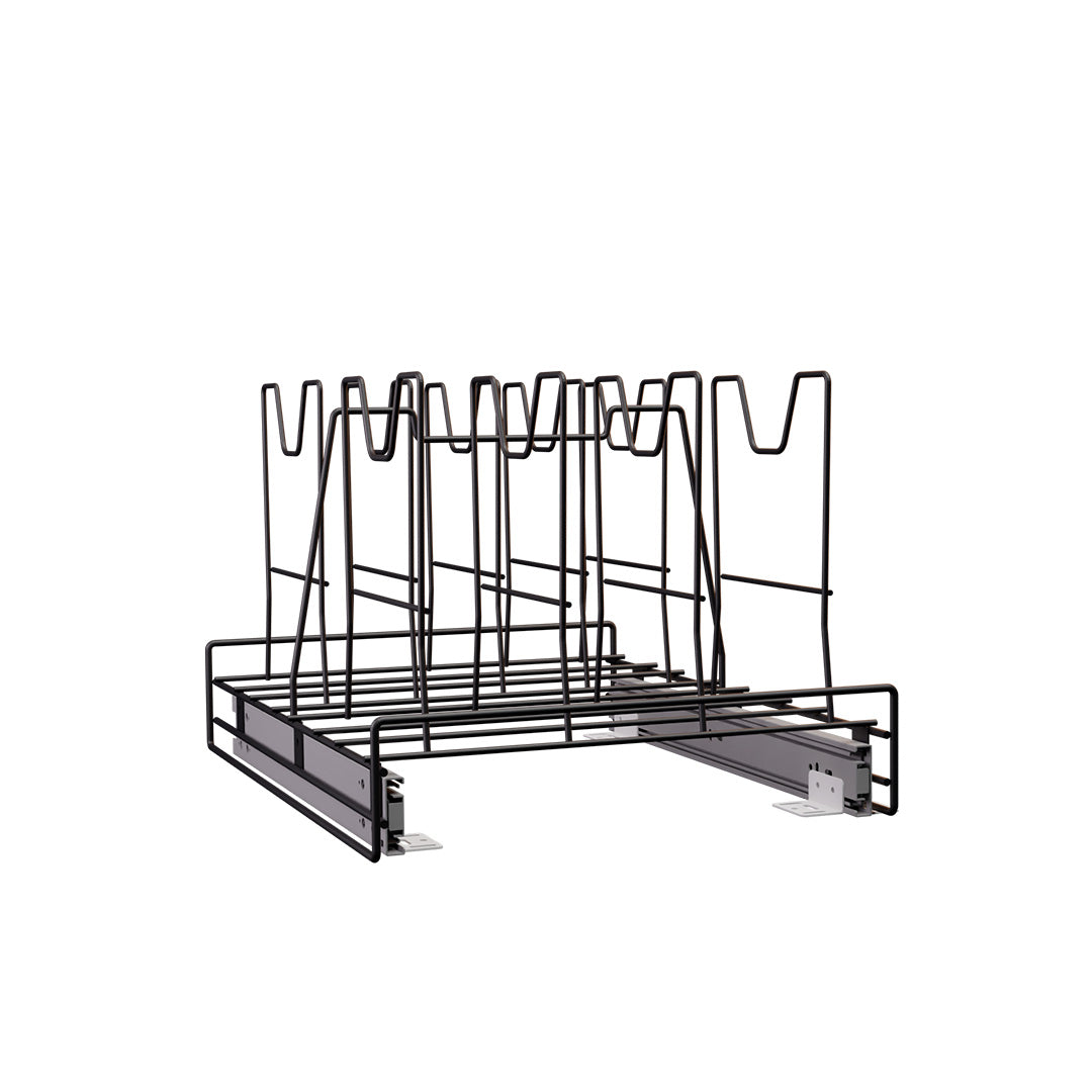 PORTA SARTENES RIEL A PISO PINTADO NEGRO CARBONO CIERRE LENTO