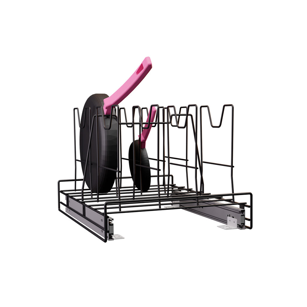 PORTA SARTENES RIEL A PISO PINTADO NEGRO CARBONO CIERRE LENTO