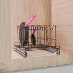 PORTA SARTENES RIEL A PISO PINTADO NEGRO CARBONO CIERRE LENTO