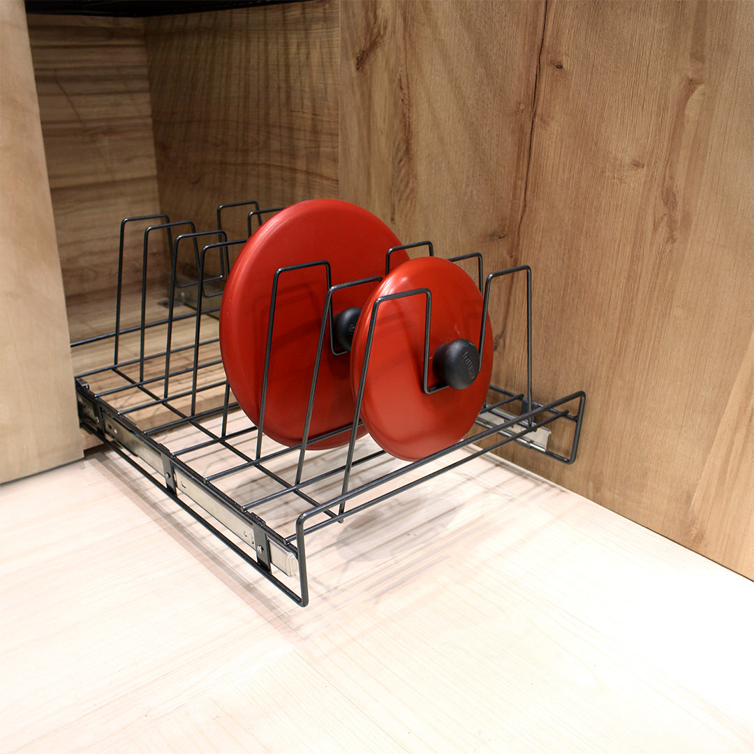 PORTA TAPAS RIEL AL PISO PINTADO  NEGRO CARBONO CIERRE LENTO