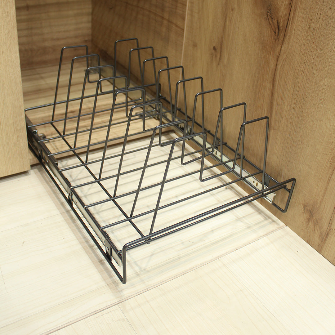 PORTA TAPAS RIEL AL PISO PINTADO  NEGRO CARBONO CIERRE LENTO