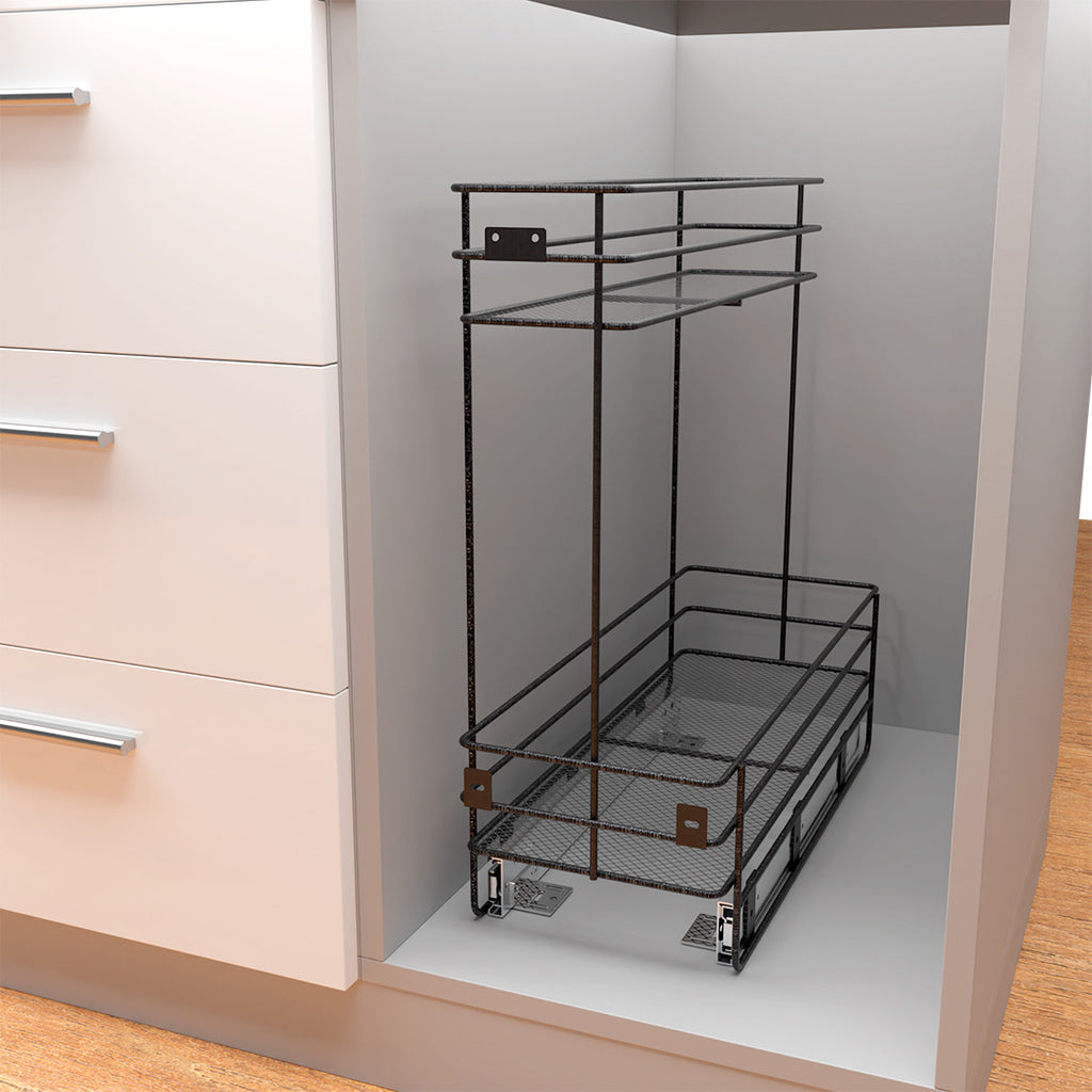 Aceitera Malla Riel a Piso Negro Carbono Cierre Lento