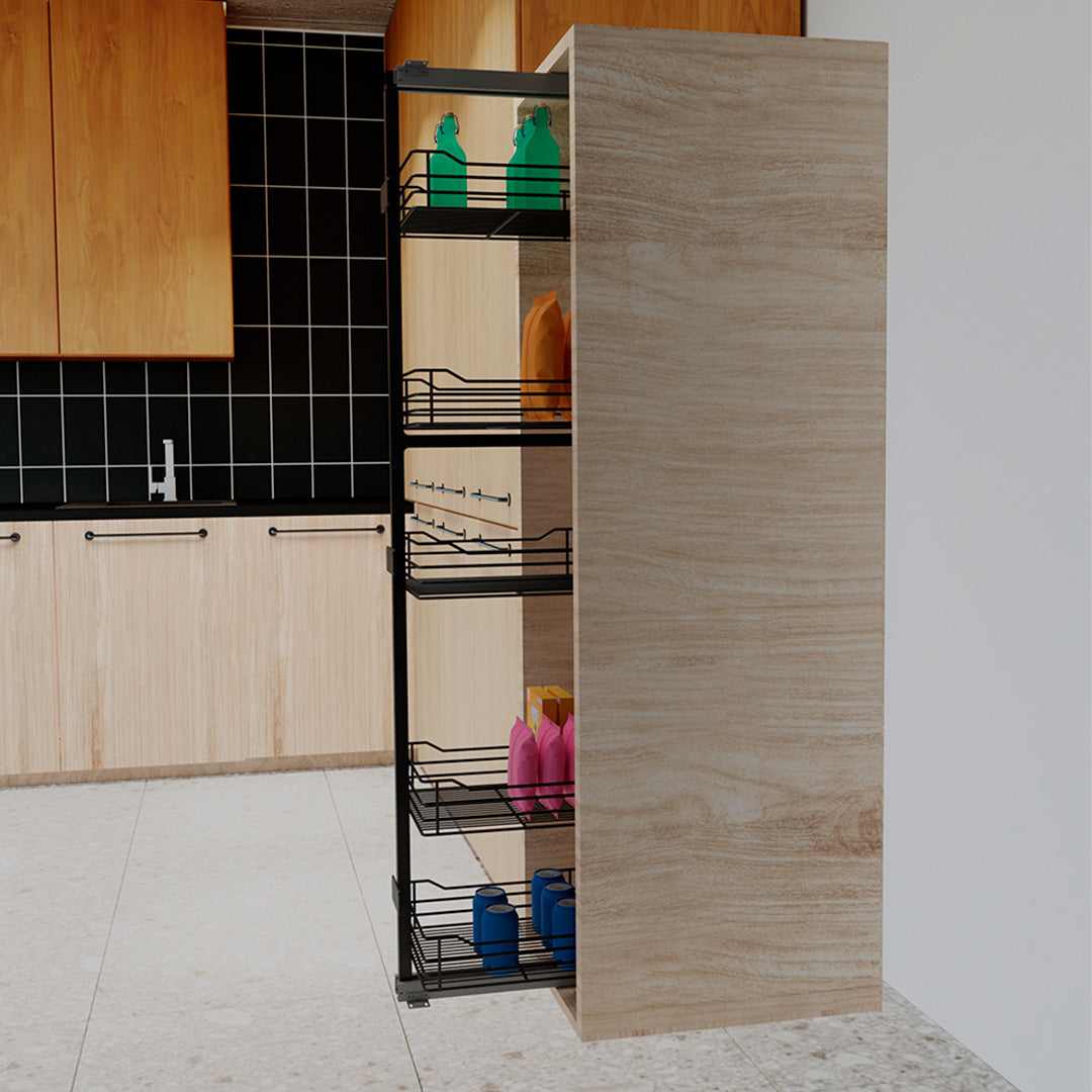 ALACENA SENCILLA GR. 5 CANASTAS CIERRE LENTO. PINT. NEGRO CARBONO