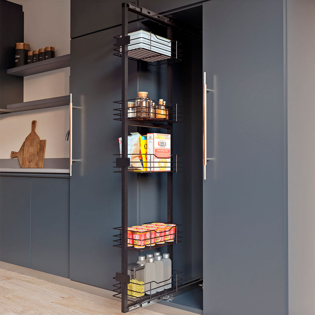 ALACENA SENCILLA GR. 5 CANASTAS M30 PINT NEGRO CARBONO CIERRE LENTO