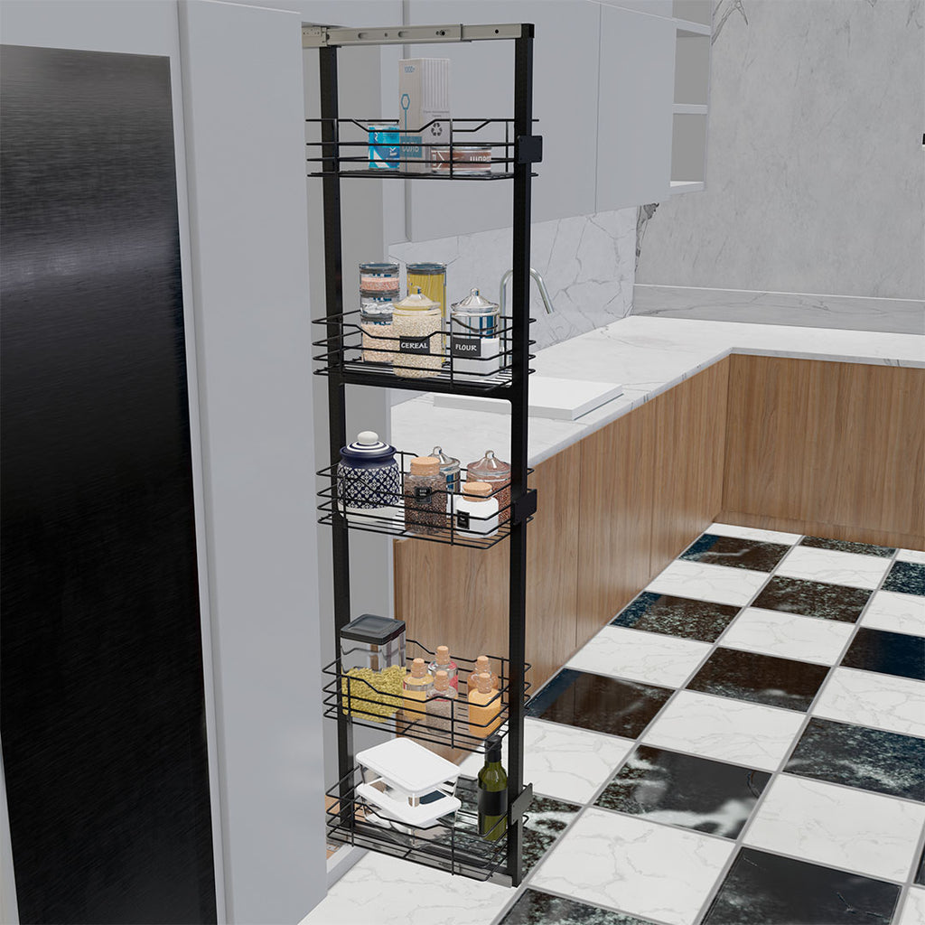 ALACENA SENCILLA GR. 5 CANASTAS M30 PINT NEGRO CARBONO CIERRE LENTO