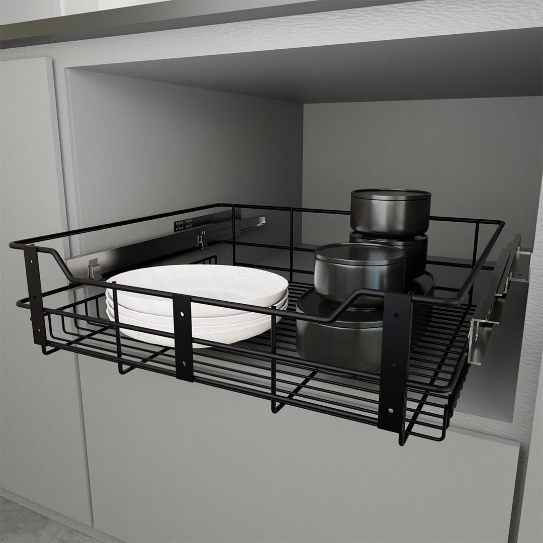 CANASTA CLASSIC MUEBLE BAJO MODULO DE 60 CIERRE LENTO. PINT.NEGRO CARBONO