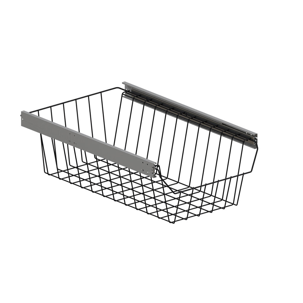 CANASTA CON RIEL EXTENSION 34.2X49X14CM CIERRE LENTO. PINT. NEGRO CARBONO