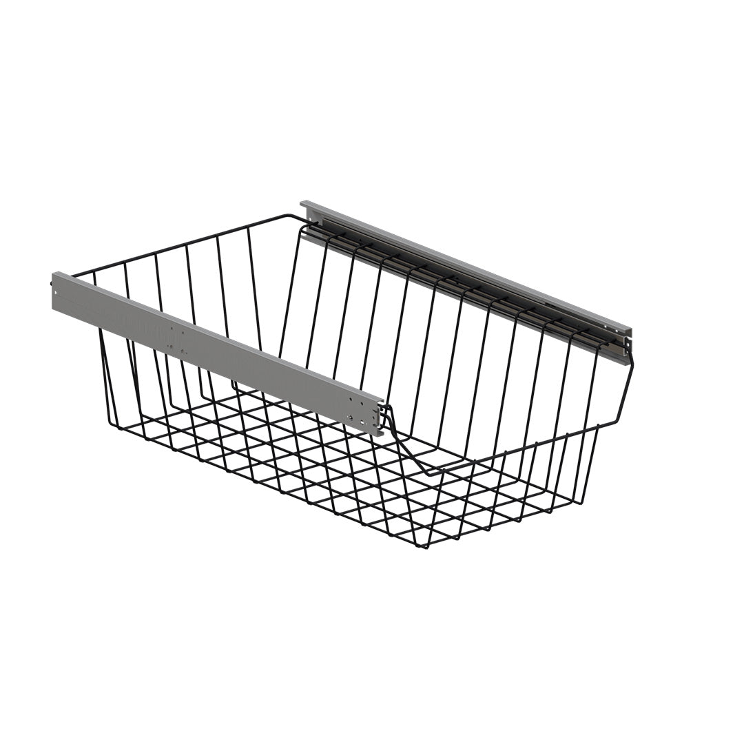 CANASTA CON RIEL EXTENSION 34.2X49X14CM CIERRE LENTO. PINT. NEGRO CARBONO