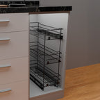 DESPENSA  MUEBLE BAJO PEQ.3N.RIEL PISO CIERRE LENTO. PINT. NEGRO CARBONO