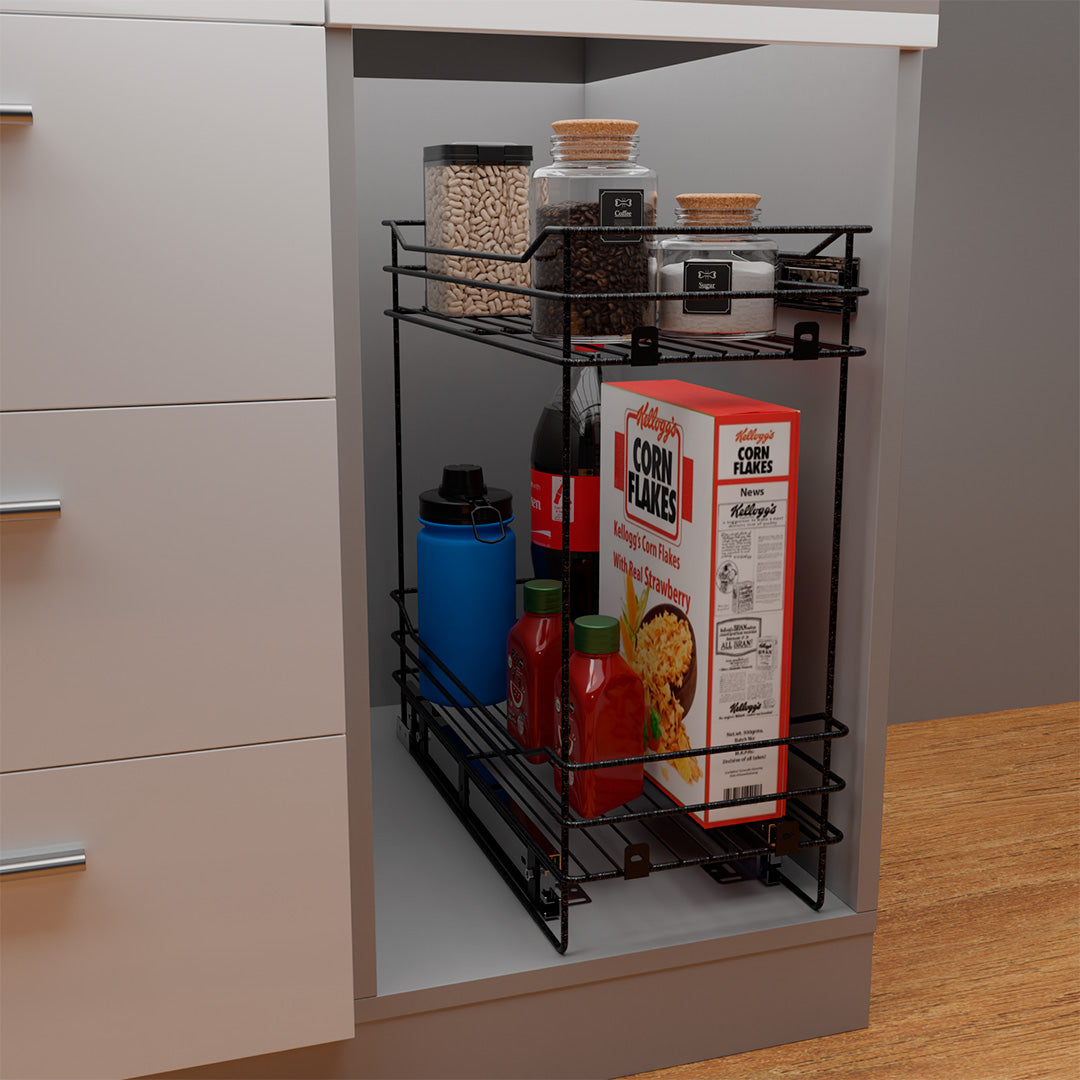 DESPENSA MUEBLE BAJO 2 NIV MOD 30 CIERRE LENTO. PINT. NEGRO CARBONO