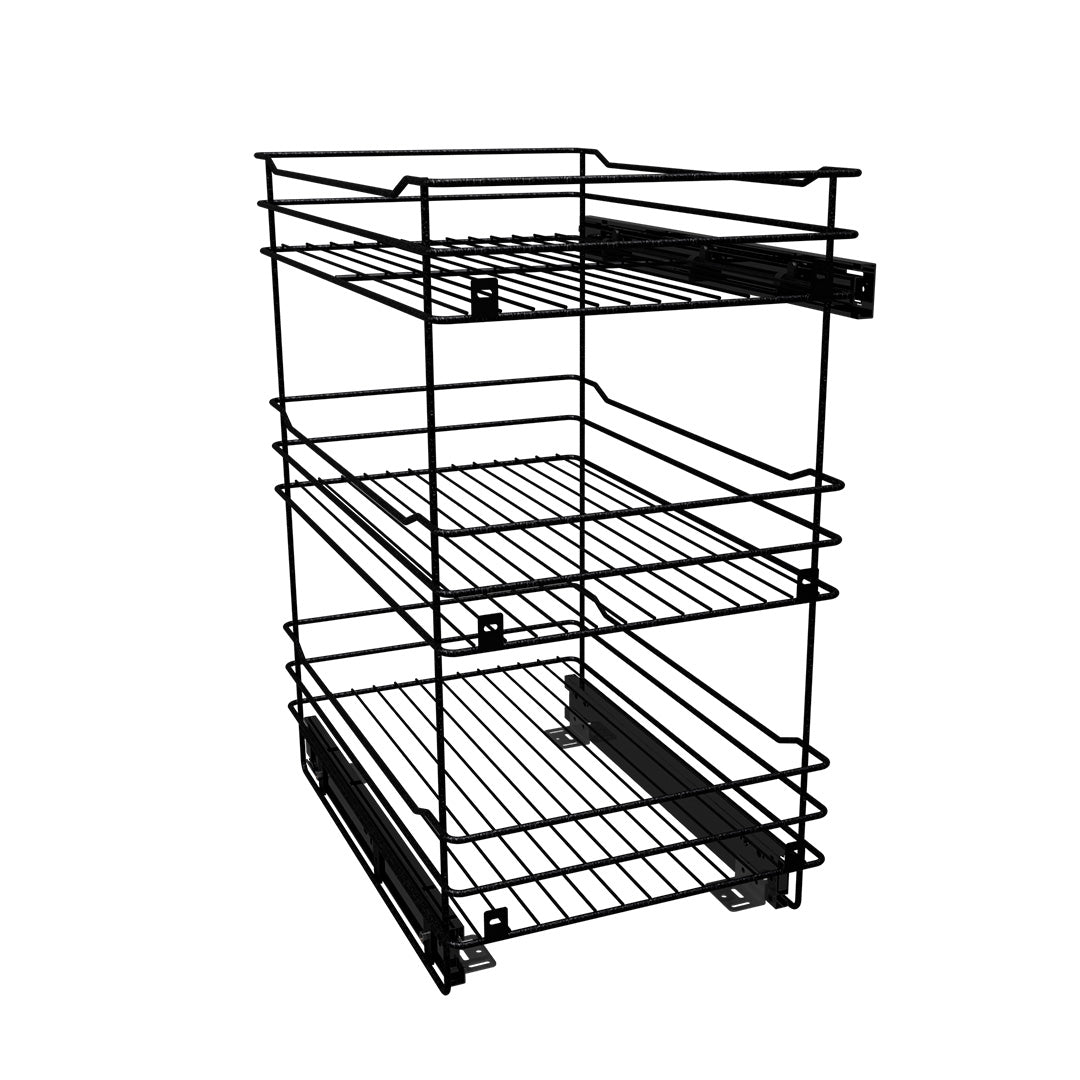 Despensa Mueble Bajo Gr.3N. Riel Al Piso Cierre Lento. Pint. Negro Carbono