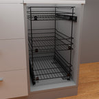 Despensa Mueble Bajo Gr.3N. Riel Al Piso Cierre Lento. Pint. Negro Carbono