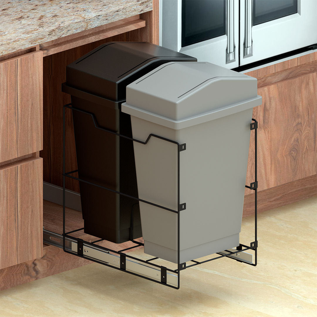 Basureras Desl. Classic Pint. Negro Carbono Tarros Gris Y Negro Cierre Lento